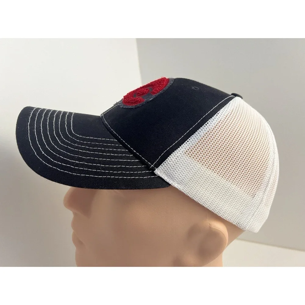 Trucker Hat Black/White Baseball Red Logo Adjustable Strap Richardson Brand